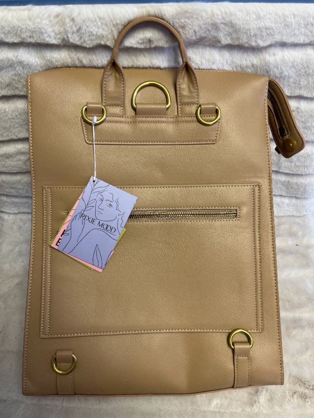 Pixie Mood vegan leather Recycled Kylie Backpack/Bag Tan